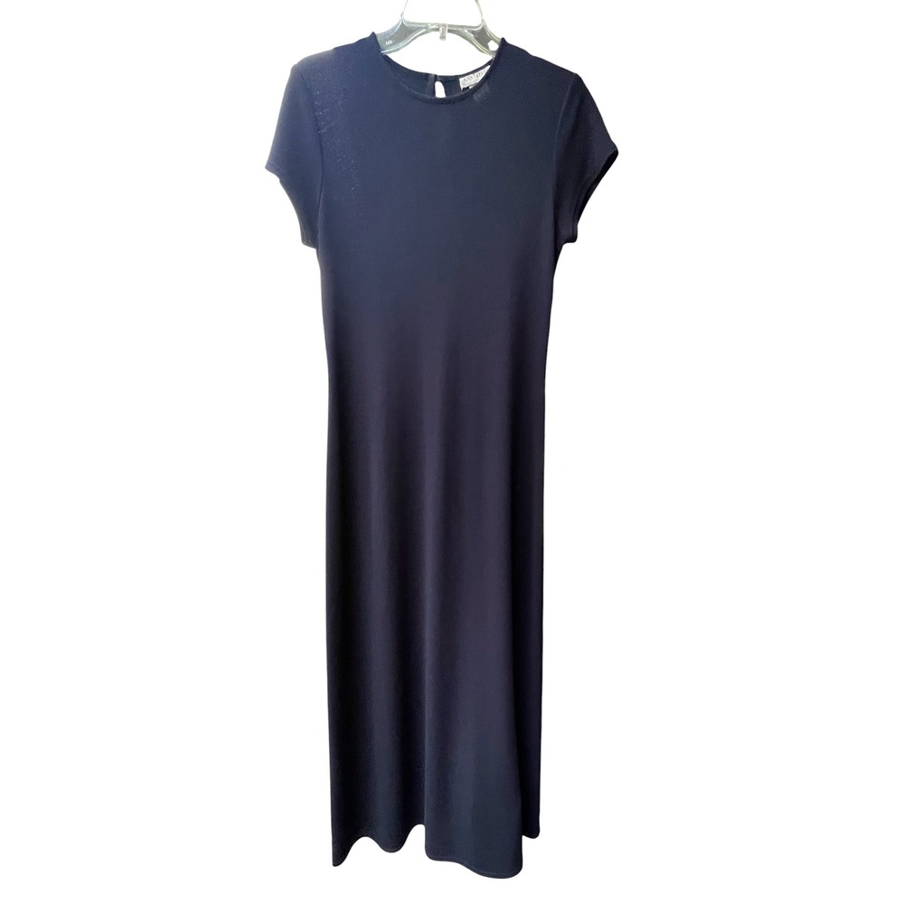 Ann Taylor black Short Sleeve Maxi Dress Keyhole Back Rayon Blend Size 6 - Picture 2 of 8